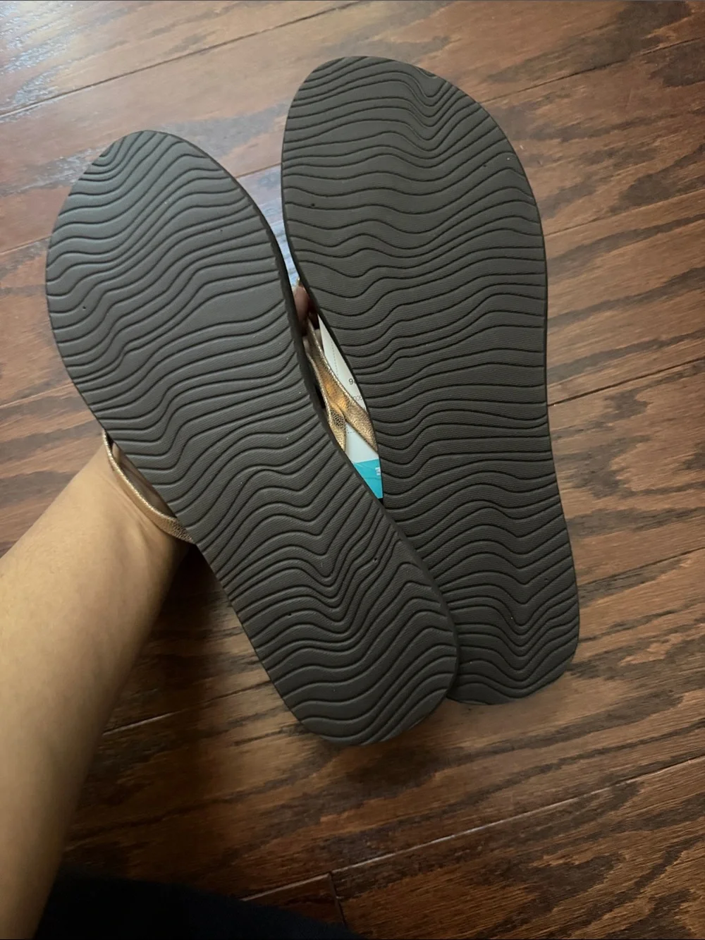 Reef Flip Flops in Brown with Gold Straps